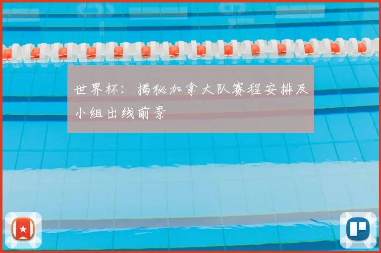 世界杯：揭秘加拿大队赛程安排及小组出线前景